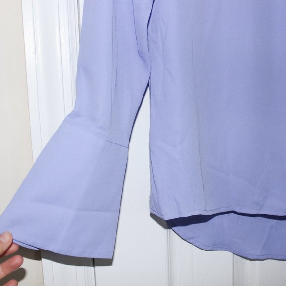The Limited V-neck Blouse / Work Shirt - Purple - Picture 5 of 10